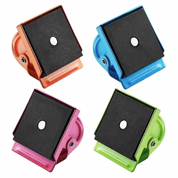 Magnetiske Metalclips, Magnetclips, Køleskabsnoterclips (4 stk., flerfarvet)