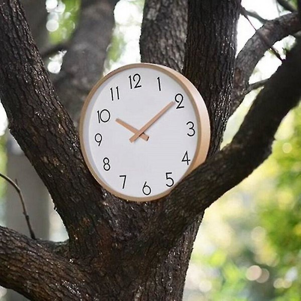 Silent Sweep massivt træ litterært ur, enkelt design, nordisk træur, træ vægur