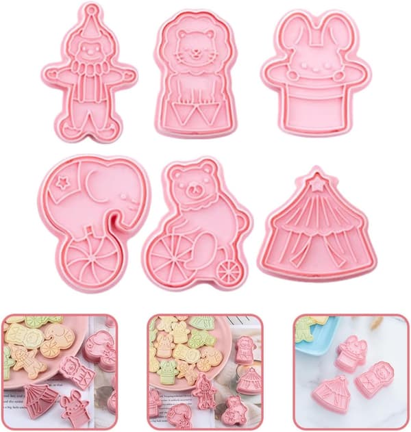 6 st plastformar kakformar 3D kakformar säkra lätta rosa bakverktyg