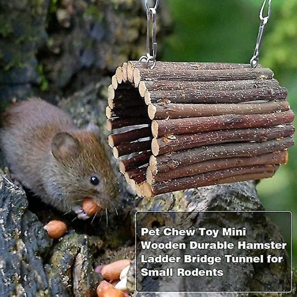 Tuggleksaker för hamster, tunnelbro i äppelträ, burleksaker