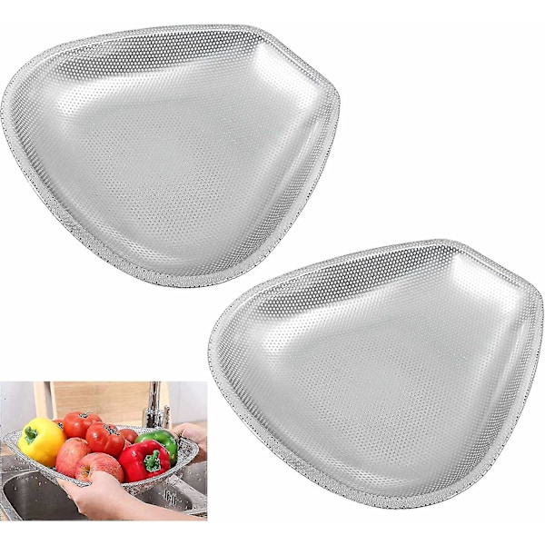 2pcs Stainless Steel Pasta Sieve - Micro-perforated Colander For Drainage & Rinse For Kitchen(36 Cm)