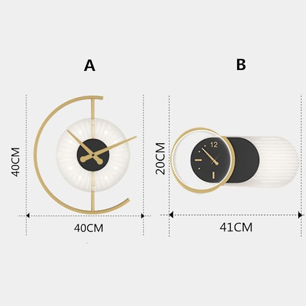 1-lamppuinen 41 cm seinävalaisin LED-kellodesign