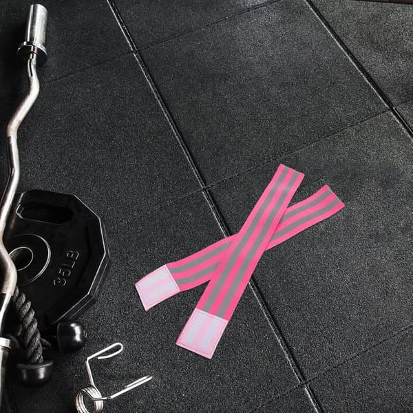 Reflekterende håndledsbånd og armbånd Elastisk sikkerhedsrem 5 cm Pink 2 stk.