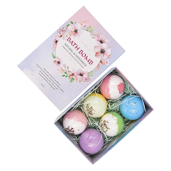 Badesaltkule-sett i eske med tørkede blomster, 110g