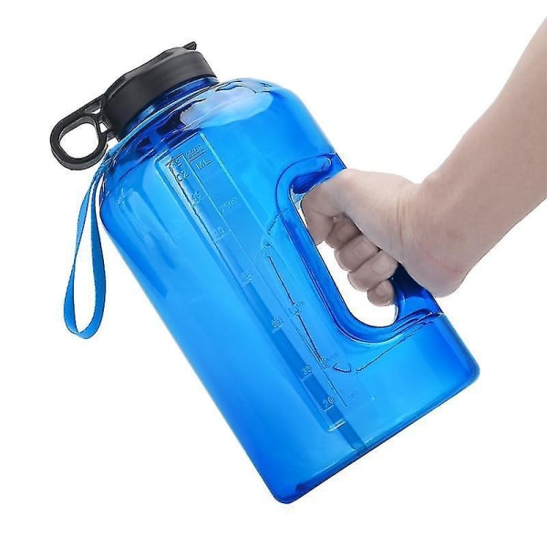 Plast med bred mund drikkevandsflaske 3,78 l gallon blå