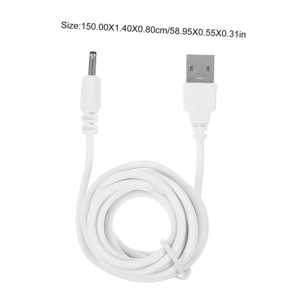 2 stk USB til DC ladekabel svart erstatnings DC strømkabel for bærbar PC Surface Pro