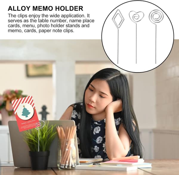10 stk. 1,5 mm legering memo noteholder clips til skrivebordsfotoklemme multifunktionel noteholder