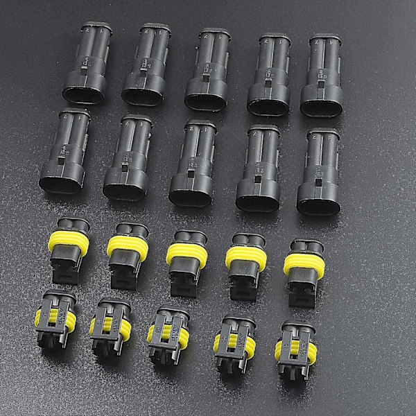 Vandtæt Stik 12 Kit 2-polet Elektrisk Terminal Stik