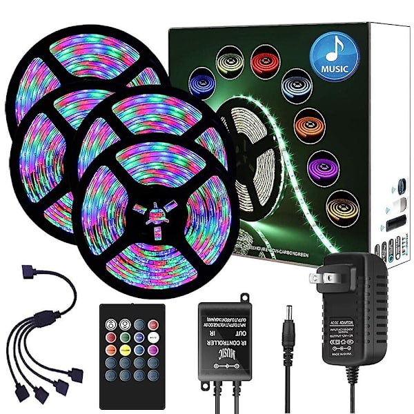 65ft Musiikki Synkronoitu Monivärinen 2835 RGB LED-valonauha