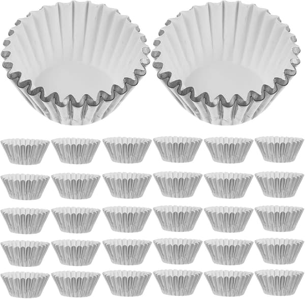 500 st aluminiumfolie bakformar muffins pappersfoder förtjockad folie elegant snygg