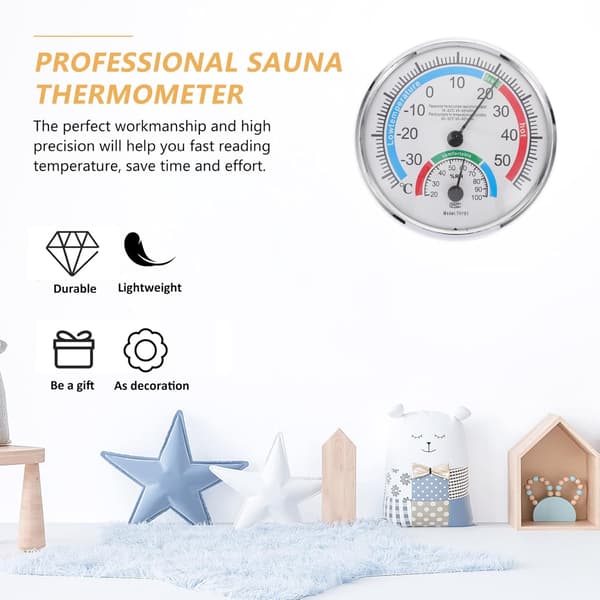 3 stk. Sauna Hygrotermograf for Innendørs Termometer Utendørs Termometer for Terrasse for Sauna