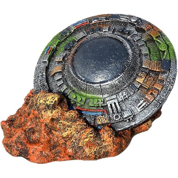 Akvarietilbehør 1 stk. Emulering Ufo Vrag Pynt Kreativ Rumskib Akvarie Ornament
