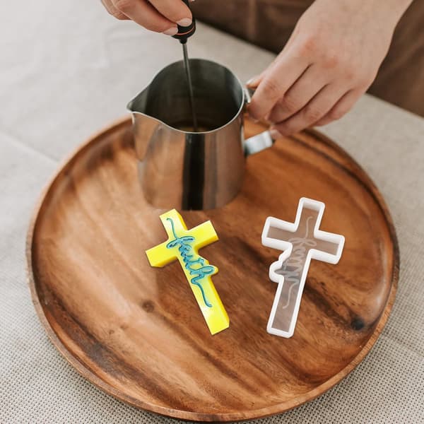 DIY Silikone Korsform til Håndværk, Hvid Korsformet Epoxy Støbeform