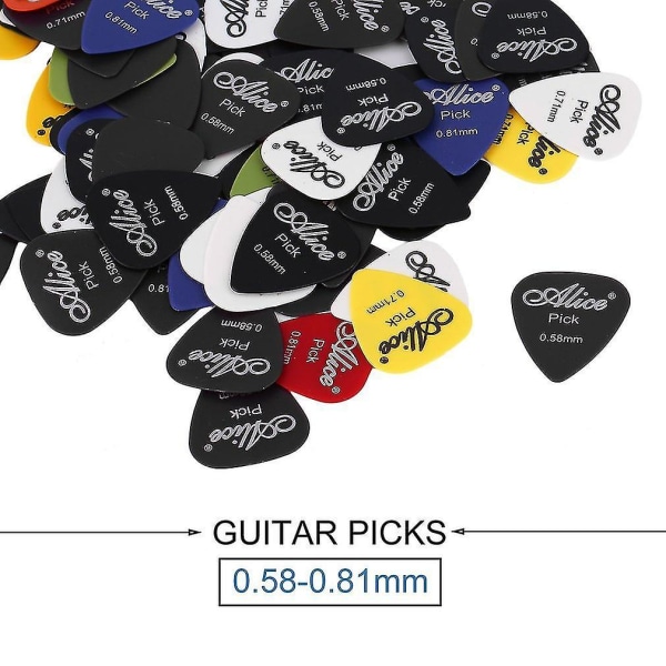 24 stk Basguitar Picks Farverige Tykkelse Mix 0,58-0,81 mm Plectrum