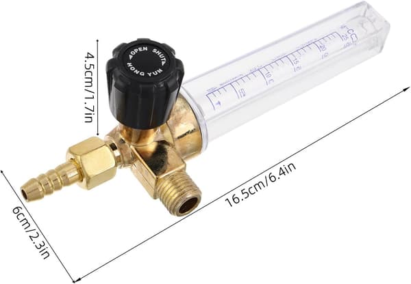 Industriell Co2 Argon Strømningsmåler Regulator med Ventil, Presisjons Gass Strømningskontrollmåler