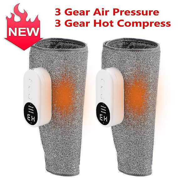 Ny Benmassager med Värmekompression Blodcirkulation Elektrisk Lufttrycks Kalvmassager Muskelavslappnande Ben Pressoterapi-yuhao 2pcs