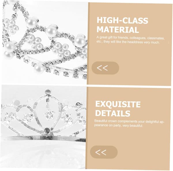 Rhinestone Perlekrone Pannebånd for Brudebachelorettefester og Skjønnhetskonkurranser Elegant Bryllupshårtilbehør