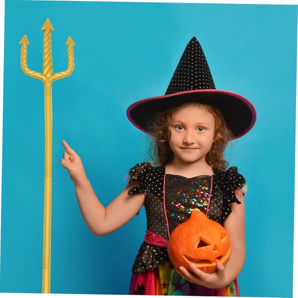 Halloween Devil Trident Tool Cosplay Prop Fake Pitch Fork for Party Demon Décor