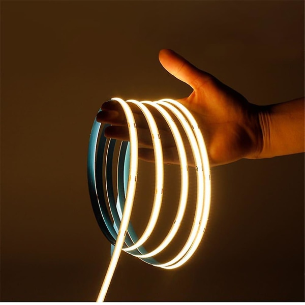 5m 16.4ft COB LED-remsa DC12V Flexibel 8mm CRI90 LED-tejp
