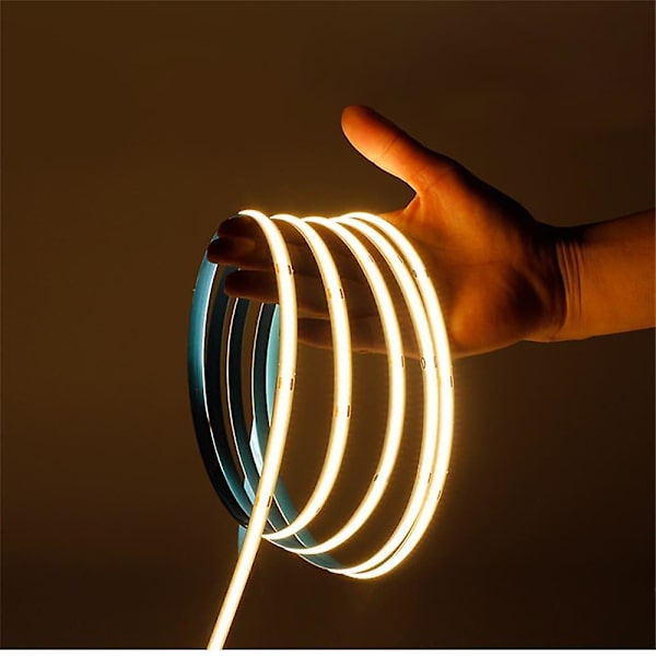 5m 16.4ft COB LED Strip DC12V Fleksibel 8mm CRI90 LED Bånd