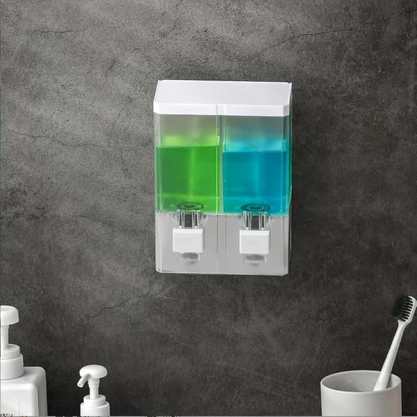 Såpedispenser Dusj Sjampodispenser 2 Kammer PP Materiale Enkel Dosering