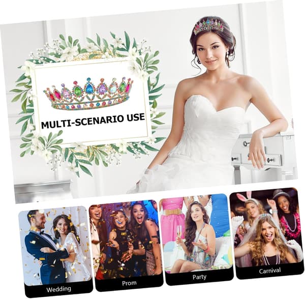 Elegant brudekrone for brud Lett krystalltiara hodeplagg Glitrende brudehårtilbehør