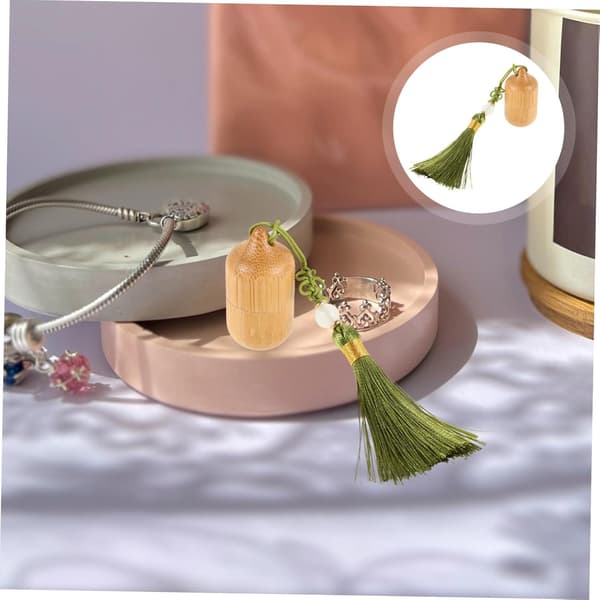 Rollerballflaske Bambus Eterisk Olje Roller Tom Påfyllbar for Oljer Liten Risteflaske Reise Toalettsaker