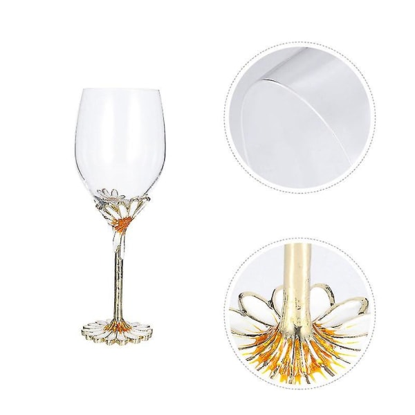 1 stk Transparent Vinglass Krystall Bryllup Goblet Emaljert Rødvin Kopp