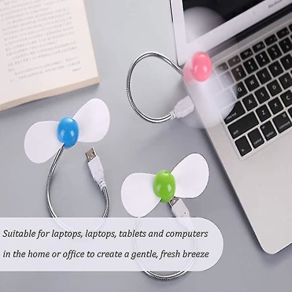 4 kpl USB Mini Letku Tuuletin Metalli Joustava Jäähdytystuulin