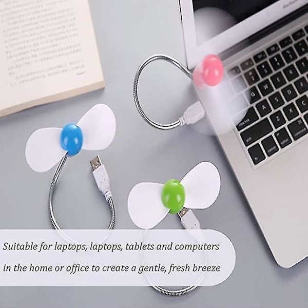 4 stk. USB Mini Slange Fan Metal Fleksibel Kølefan