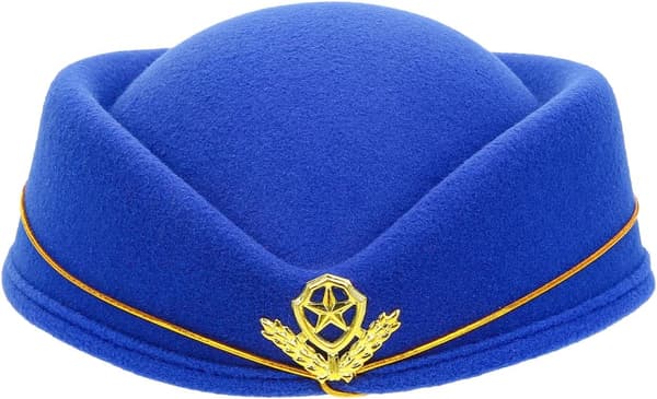 Flygvärdinna Mössa Uniformsmössa Ull Lätt Ergonomisk Design Retrostil Unik Form