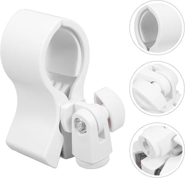 Justerbar mikrofonholderklips 5/8\"+3/8\" adapter plast bred kompatibilitet hvit mikrofonstativadapter