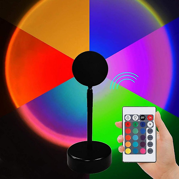 RGB Solnedgang Regnbue Projektionslampe Tiktok LED Natlampe
