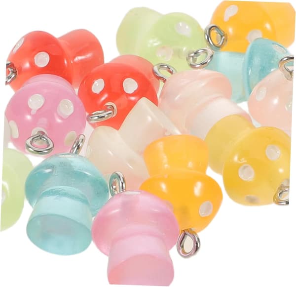 32st DIY Mini Glödande Svamp Hänge Berlocker Svamp Smycken Berlocker