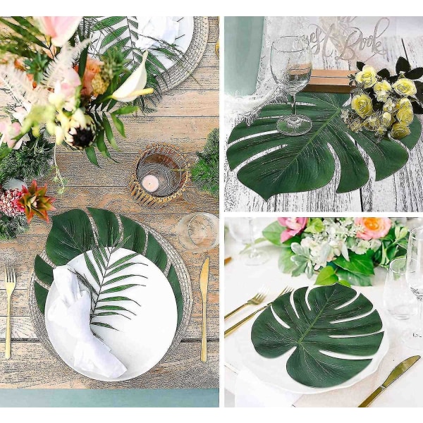36 tropiska palmblad imitation Luau Jungle Party Dekor