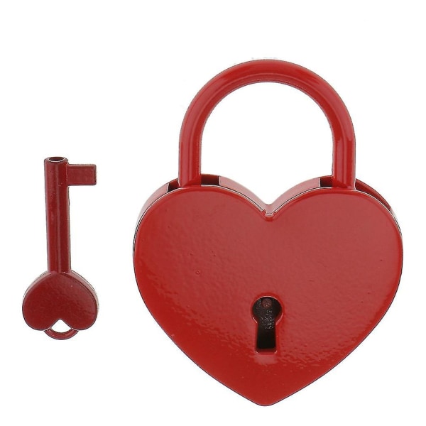 Kjærlighetslås Red Peach Heart Mini skuffveske Liten hengelås Bryllupshjelm Dekorativ lås (1 stk)