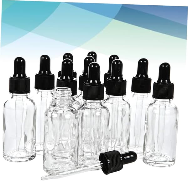 Eteriska oljeflaskor Droppflaskor 12-pack 30 ml Glas för underförpackning Resvätska Smink