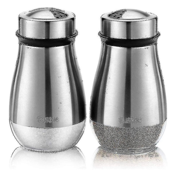 2 Salt Og Peber Shakers - Salt Shaker med justerbart hældehul