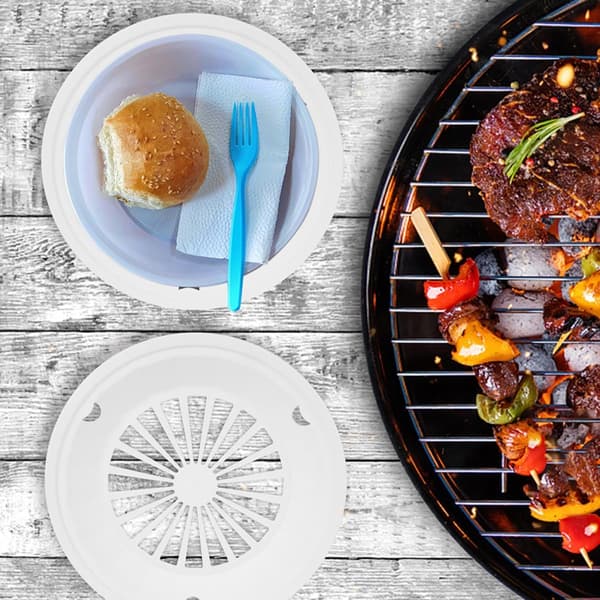 6 stk. hule grillplater Ergonomisk design Sterkt og solid ABS-materiale Hvite festmiddagstallerkener