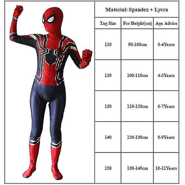 Jern Jumpsuit Superhelt Kostume Fancy Up Performance Bodysuit Til Børn 3-4 Years