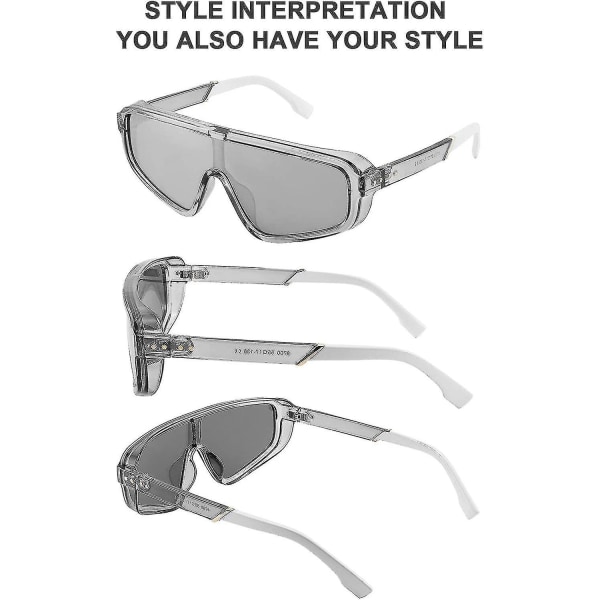 Retro One Piece Aviator Square Solbriller Sport Siamese Shades Goggles For Men Kvinner B2722