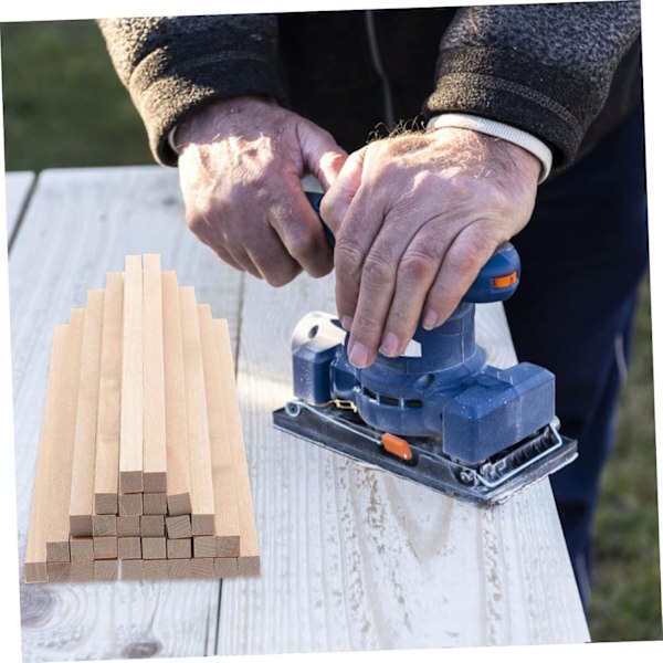 DIY Håndverksutstyr 30 stk. Firkantede Trepinner Ubehandlede Dybler for Prosjekter