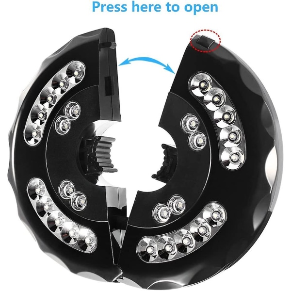 Laddningsbar Umbrellalykta, 28 LED 400 Lumen Parasolljus Med 2 Belysningslägen 18-54 Timmar