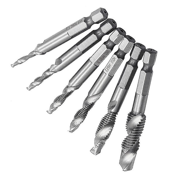 Borrbitsset för elverktyg, HSS-borr, solida spetsborr, metall, multifunktionella spiralborr (1 set, silver)