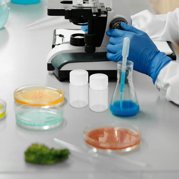 6 st 30 ml laboratoriereagensflaskor med lock, PP-material högtemperaturbeständigt prov