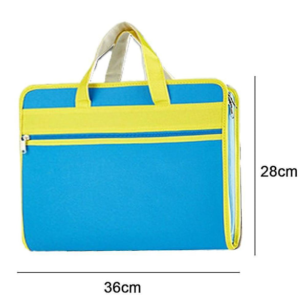 Vattentät Canvas Förvaringsmapp Bärbar Portfölj Flera Lager Insatsmapp Blue Shape1
