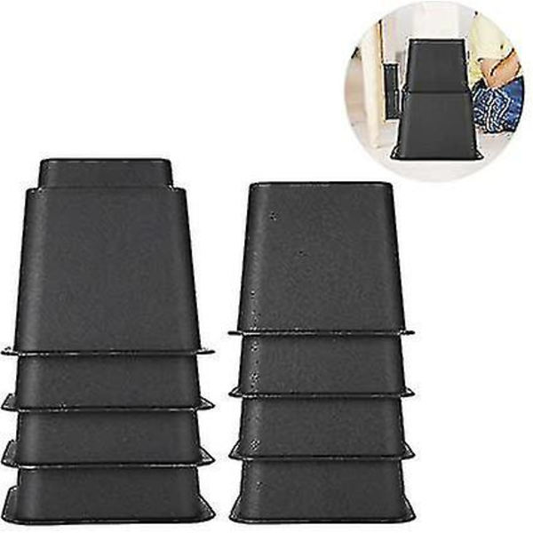 Senghevingssett, 8 stk PP Møbelhevere Justerbare Sengestol Sofa Heveføtter 4 X 5\"/ 4 X 3\" Tilgjengelig Svart