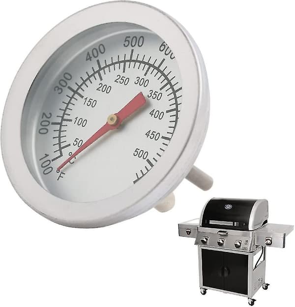 Rustfrit Stål Grill- og Rygeovns Termometer 50-500 Grader