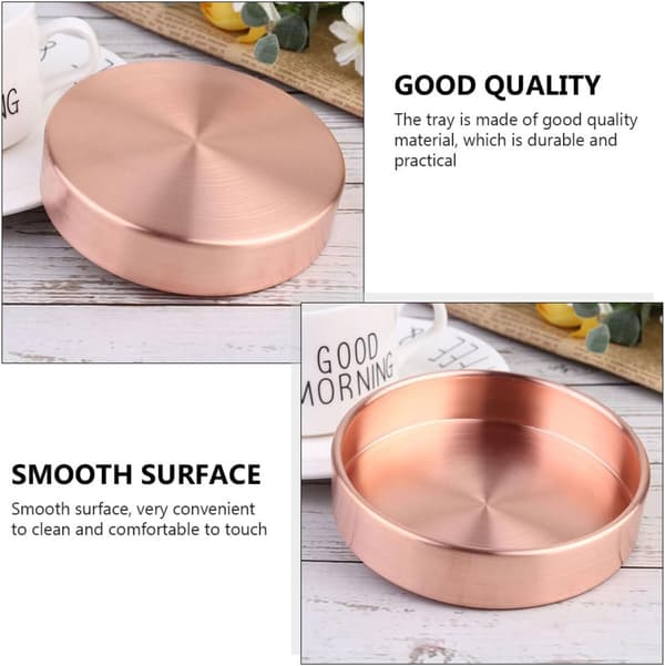 Bakke til småting Multifunktionel opbevaringsbakke 6,5 tommer diameter Messing Glat overflade Elegant Enkel skrivebord