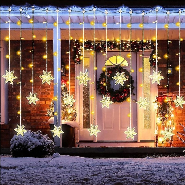 3,5m 96 LED Snefnug Gardin Lysstreng Julepynt